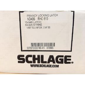 Schlage Commercial ND40RHO613 ND Series قفل أسطواني من الدرجة 1، وظيفة الخصوصية، تصميم رافعة رودس، لمسة نهائية من البرونز المطلي بالزيت