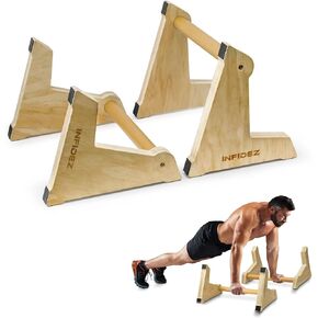 INFIDEZ 20 × 12 بوصة ارتفاعات خشبية قابلة للتعديل وقضبان رفع، قضبان متوازية للجمباز غير قابلة للانزلاق، قضبان الوقوف على اليدين، معدات تمارين رياضية للتمرين الداخلي والخارجي in Kuwait