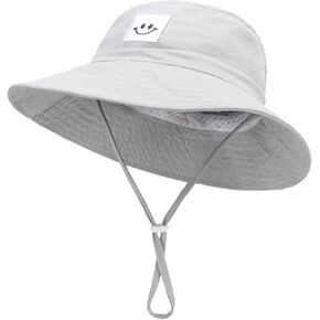 Baby Sun Hat Smiling Face UPF 50+ Beach Toddler Bucket Hat for Baby Boys and Girls, Toddler Kids Wide Brim Sun Hats Cap