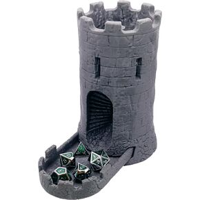 Dice Tower & Tray for Rolling and Randomizing Dice for DND, Pathfinder, and Other D&D RPG Roleplaying Games with Storage Compartment