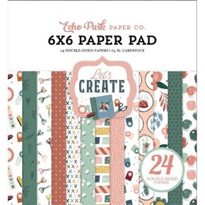 ECHO PARK PAPER COMPANY Echo Park Double-Sided Paper Pad 6"X6" 24/Pkg-Let's Create, Multicolor