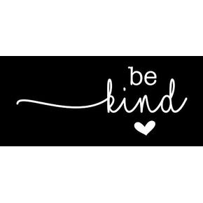 Be Kind Vinyl Decal | White | Made in USA by Foxtail Decals | for Car Windows, Tablets, Laptops, Water Bottles, etc. | 5.5 x 2.2 inch
