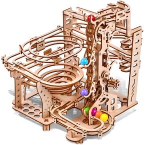 3D Wooden Puzzles Marble Run Chain Kit, Wood Creative Mechanical Puzzles Assembly Model Building Kits to Build for Adults & Kids, DIY Wooden Puzzle Hobbies Toys for Adults &Teens Gifts