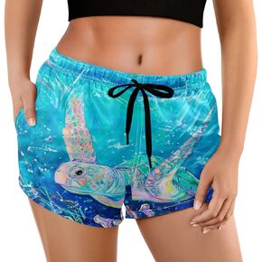 visesunny Women Summer Beach Boardshorts Floral Quick Dry Swim Trunks Athletic Board Short Bathing Swimsuit Tankini Bottoms