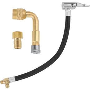 Tire Inflator Hose, 10 Inch Flexible Air Compressor Adapter, Self-Locking Air Chuck Tire Inflator Pump Hose Extension Adapter for Car Motorcycle Bike