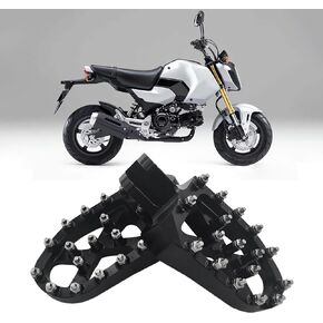 دراجة نارية Footpegs MSX125 أوتاد القدم دواسة الراحة دواسات القدم دراجة نارية مساند CNC لـ GROM MSX 125 2013-2023 Monkey 125 2020-2023 Grom Clone (أسود)