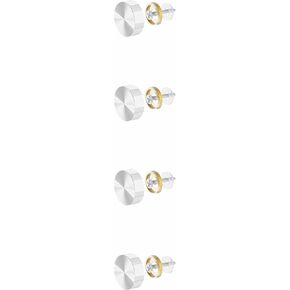 FOCMKEAS 4 PCS 12mm(0.47") Mirror Screws, Brass Decorative Caps Cover Fasteners, Metal Mirror Nails, Polished Flat Silver Lid (Brushed Effect)