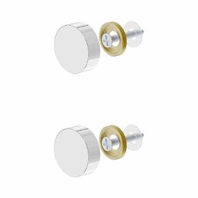FOCMKEAS 2 PCS 12mm(0.47") Mirror Screws, Brass Decorative Caps Cover Fasteners, Metal Mirror Nails, Polished Flat Silver Lid (Bright Silver)