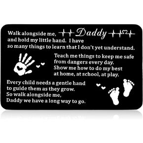 GGOJAGST Engraved Wallet Insert Card Gift for New Dad First-time Daddy Gifts for Him Men New Daddy Baby Announcement Pregnancy Keepsake for New Dad Soon to Be Dad Father's Day Gift from Son Daughter