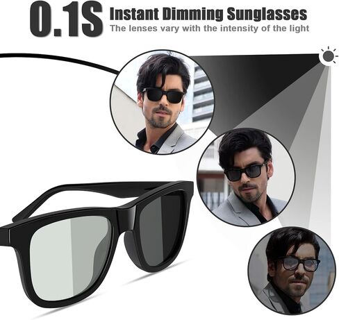 نظارات شمسية Wicue 0.1s خافتة للتحكم في الانزلاق، حماية من الأشعة فوق البنفسجية 400 IPX4 مقاومة للماء لصيد الأسماك والجري والقيادة... in Kuwait