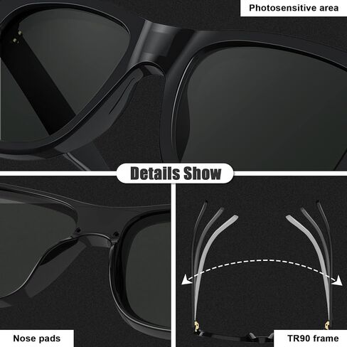 نظارات شمسية Wicue 0.1s خافتة للتحكم في الانزلاق، حماية من الأشعة فوق البنفسجية 400 IPX4 مقاومة للماء لصيد الأسماك والجري والقيادة... in Kuwait