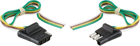 CURT 58304 4-Pin Flat Wiring Harness, 12-Inch Vehicle-Side and Trailer-Side Wires in Saudi Arabia