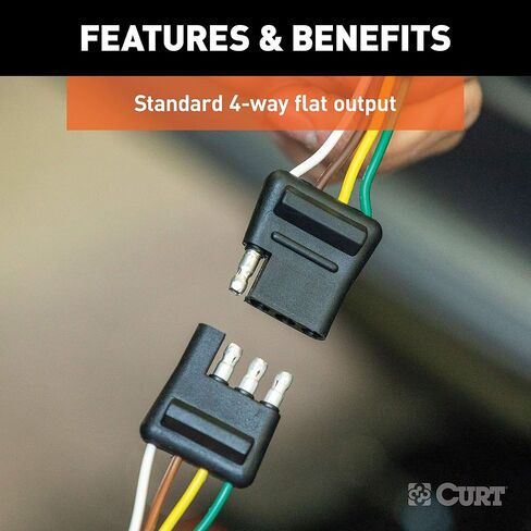 CURT 58304 4-Pin Flat Wiring Harness, 12-Inch Vehicle-Side and Trailer-Side Wires in Saudi Arabia