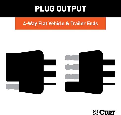 CURT 58304 4-Pin Flat Wiring Harness, 12-Inch Vehicle-Side and Trailer-Side Wires in Saudi Arabia