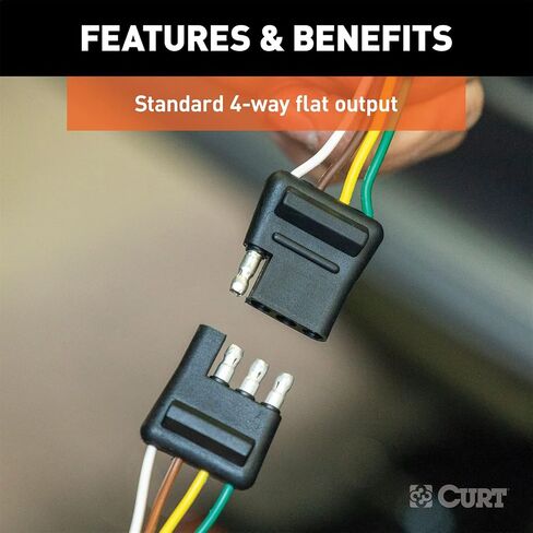 CURT 58304 4-Pin Flat Wiring Harness, 12-Inch Vehicle-Side and Trailer-Side Wires in Saudi Arabia