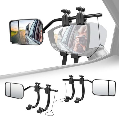 EVBOYS مشبك عالمي على مرايا السحب 360 درجة قابلة للتعديل مرآة مقطورة موسع وصلة جر قوية دعامة حديدية موسعات مقطورة RV شاحنة سيارة مرايا للسحب in Kuwait