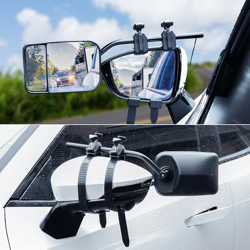 EVBOYS مشبك عالمي على مرايا السحب 360 درجة قابلة للتعديل مرآة مقطورة موسع وصلة جر قوية دعامة حديدية موسعات مقطورة RV شاحنة سيارة مرايا للسحب in Kuwait