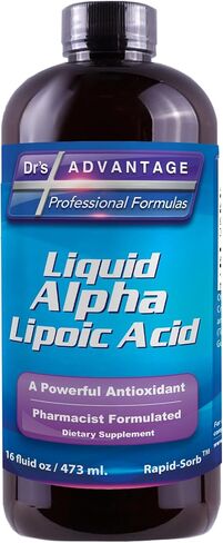 Drs Advantage حمض ألفا ليبويك - مكمل غذائي سائل مع 50 ملجم من ALA لكل وجبة - معبأ بمضادات الأكسدة - تركيبة صيدلانية، تقنية الامتصاص السريع لامتصاص العناصر الغذائية - 16 أونصة سائلة. أوقية. in Saudi Arabia