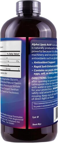 Drs Advantage حمض ألفا ليبويك - مكمل غذائي سائل مع 50 ملجم من ALA لكل وجبة - معبأ بمضادات الأكسدة - تركيبة صيدلانية، تقنية الامتصاص السريع لامتصاص العناصر الغذائية - 16 أونصة سائلة. أوقية. in Saudi Arabia