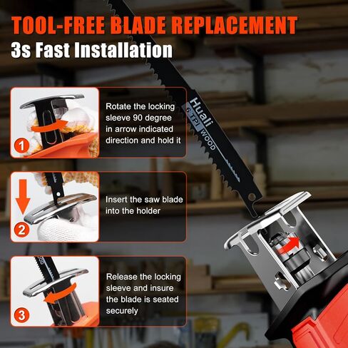 منشار ترددي لاسلكي لبطارية ميلووكي m18 18 فولت بحد أقصى، محرك بدون فرشاة، سرعة متغيرة 0-3500 SPM، تغيير الشفرة بدون أدوات، منشار ريسيبرو مع 4 شفرات منشار لقطع الخشب/المعادن (أداة فقط) in Kuwait