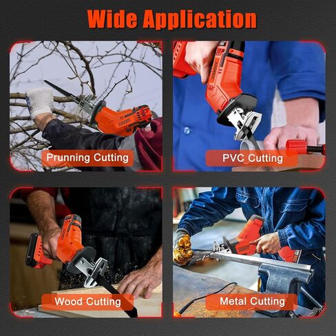 منشار ترددي لاسلكي لبطارية ميلووكي m18 18 فولت بحد أقصى، محرك بدون فرشاة، سرعة متغيرة 0-3500 SPM، تغيير الشفرة بدون أدوات، منشار ريسيبرو مع 4 شفرات منشار لقطع الخشب/المعادن (أداة فقط) in Kuwait