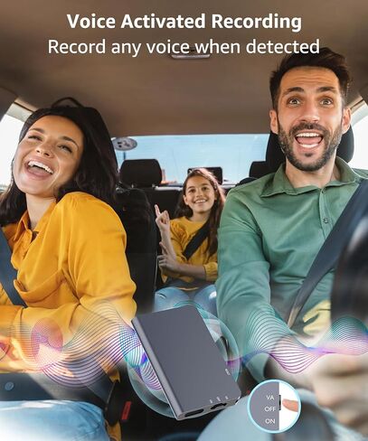 مسجل صوت رقمي مغناطيسي 64 جيجا (768 ساعة) - أجهزة تسجيل صغيرة، مسجل صوتي محمول مع تشغيل للمحاضرات والمقابلات والاجتماعات، قابل لإعادة الشحن، وتقليل الضوضاء in Kuwait