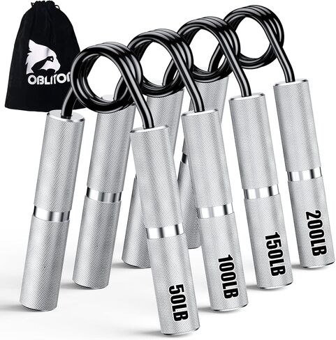 أداة تدريب قوة قبضة اليد من أوبليتور، 4 عبوات 50 رطل - 200 رطل، مقبض تمرين اليد، مقوي إصبع الساعد، غير قابل للانزلاق، مناسب لإعادة تأهيل اليد، تدريب قوة الإصبع، بناء العضلات، صالة الألعاب الرياضية المنزلية in Kuwait