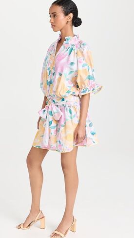 Juliet Dunn Women's Linen Look Blouson Dress in Saudi Arabia