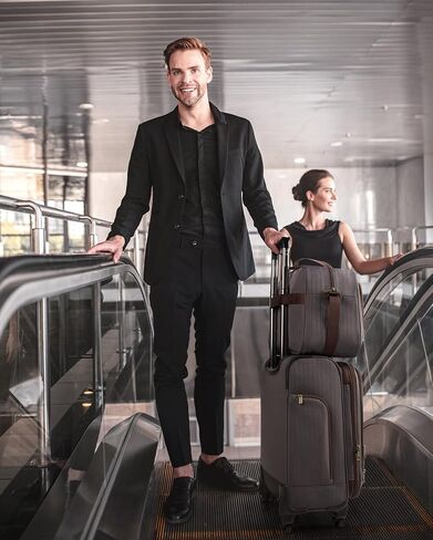 BAGSMART Carry-On Luggage Airline Approved, 20 inch Expandable Suitcase with Duffel bag, Softside Lightweight Suitcases with Spinner Wheels, Durable Travel Luggage, Carry-On Blue in Saudi Arabia