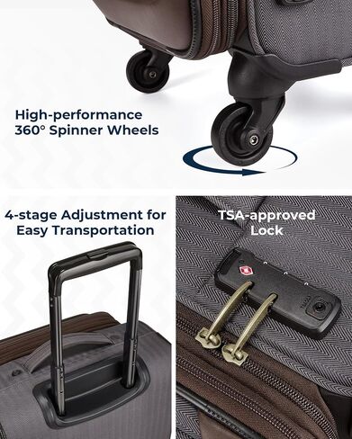 BAGSMART Carry-On Luggage Airline Approved, 20 inch Expandable Suitcase with Duffel bag, Softside Lightweight Suitcases with Spinner Wheels, Durable Travel Luggage, Carry-On Blue in Saudi Arabia