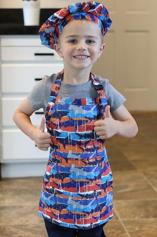 مجموعة هدايا مريلة وقبعة الشيف للأطفال من Dapper&Doll - مقاسات الأطفال الصغار والأطفال - لطيفة وممتعة للغاية in Saudi Arabia