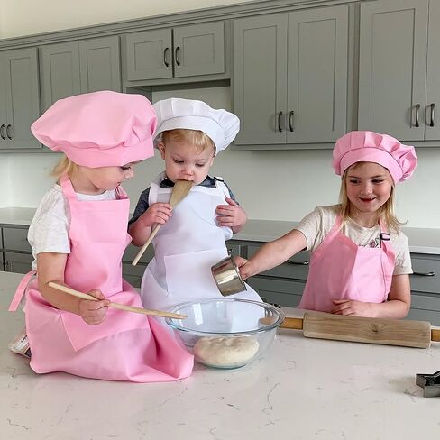 مجموعة هدايا مريلة وقبعة الشيف للأطفال من Dapper&Doll - مقاسات الأطفال الصغار والأطفال - لطيفة وممتعة للغاية in Saudi Arabia