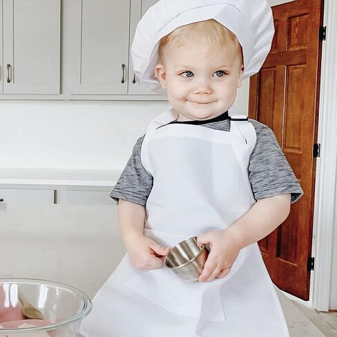 مجموعة هدايا مريلة وقبعة الشيف للأطفال من Dapper&Doll - مقاسات الأطفال الصغار والأطفال - لطيفة وممتعة للغاية in Saudi Arabia