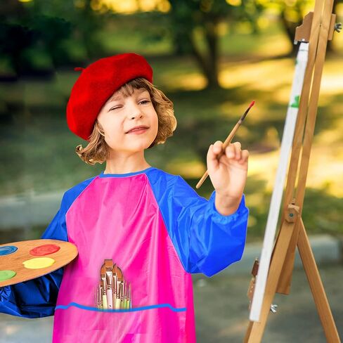 NEBURORA 1 Pack Kids Art Smocks مآزر فنية للأطفال مقاومة للماء مع 3 جيوب واسعة، لوازم الرسم للأعمار من 3 إلى 5 سنوات in Saudi Arabia