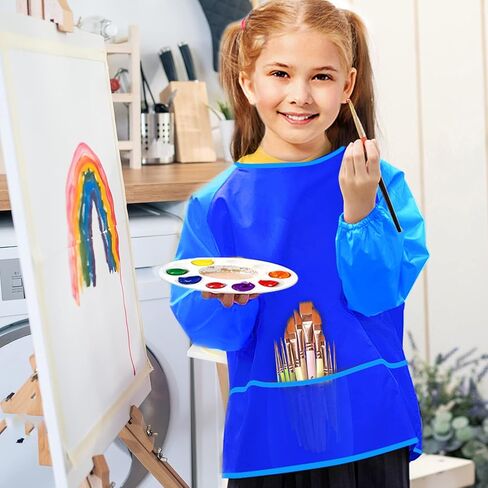 NEBURORA 1 Pack Kids Art Smocks مآزر فنية للأطفال مقاومة للماء مع 3 جيوب واسعة، لوازم الرسم للأعمار من 3 إلى 5 سنوات in Saudi Arabia