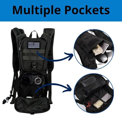 GETORIUM Tactical Hydration Backpack with 3L TPU Water Military Backpack Men Women for Extended Outdoor Adventures Hiking, Cycling, Running Climbing, Hunting, Biking in Saudi Arabia