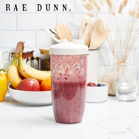 Rae Dunn Personal Blender 600W | 24oz Capacity | BPA-Free Jar | Crushes Ice | Leak-Proof | Anti-Slip Feet | Dishwasher Safe, Cream in Saudi Arabia