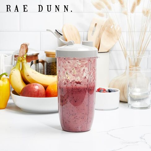 Rae Dunn Personal Blender 600W | 24oz Capacity | BPA-Free Jar | Crushes Ice | Leak-Proof | Anti-Slip Feet | Dishwasher Safe, Cream in Saudi Arabia