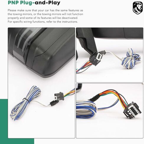 YHTAUTO Towing Mirrors for 07-14 Silverado Sierra, Tahoe, Yukon(XL), Suburban, Avalanche, Power Adjusted Heated, Arrow & Turn Signal, Led Backup Light, Telescoping Driver & Passenger Side Car Mirrors in Kuwait