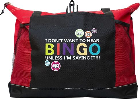 Bingo Bag With Pockets Bingo Tote Bag with Zipper for Bingo Supplies I Don't Want To Hear BINGO Unless I'm Saying It Bingo Tote Bags to Organize Bingo Accessories for Travel Bingo … (Red) in Saudi Arabia