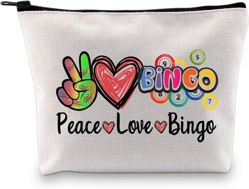 حقيبة JXGZSO Bingo Caller Bag Lucky Bingo Bag Peace Love Bingo Funny Bingo Player Casino Lover Gift in Saudi Arabia