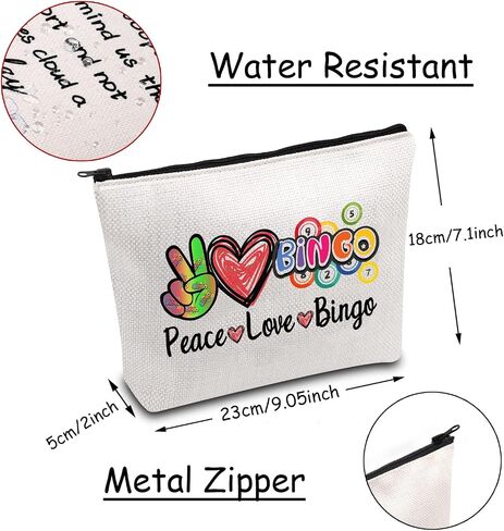 حقيبة JXGZSO Bingo Caller Bag Lucky Bingo Bag Peace Love Bingo Funny Bingo Player Casino Lover Gift in Saudi Arabia