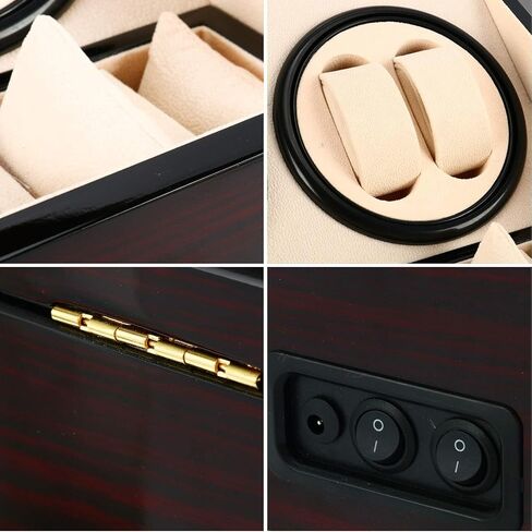 DasMarine Luxury 4+6 Automatic Watch Winder Deluxe Wooden Dual Automatic Motor Rotating Watches Display Storage Box in Saudi Arabia