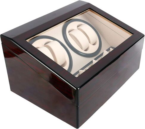 DasMarine Luxury 4+6 Automatic Watch Winder Deluxe Wooden Dual Automatic Motor Rotating Watches Display Storage Box in Saudi Arabia