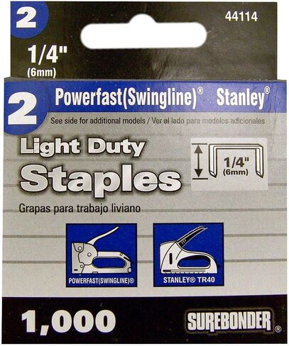 Surebonder Compatible Crown Staples 44114 Light Duty 1/4-Inch Leg Length.500-Inch, Swingline Type, 1000 Count in Saudi Arabia