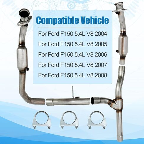 LoftMarte Left Right Catalytic Converter Compatible with For-d F150 5.4L V8 2004-2008 Direct Fit Stainless Steel in Saudi Arabia
