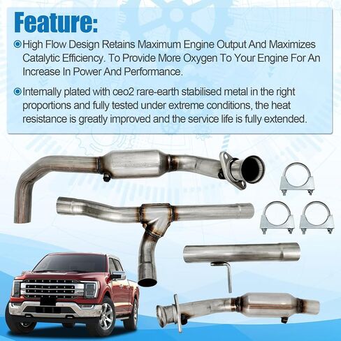 LoftMarte Left Right Catalytic Converter Compatible with For-d F150 5.4L V8 2004-2008 Direct Fit Stainless Steel in Saudi Arabia