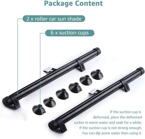 مظلة شمسية لنافذة جانبية للسيارة - عبوتان من مظلة شمسية دوارة للسيارة قابلة للسحب، ظلال لنافذة السيارة للحماية من الأشعة فوق البنفسجية ووهج الشمس وإكسسوارات سفر سيارة الأطفال (15 بوصة × 17 بوصة) in Kuwait