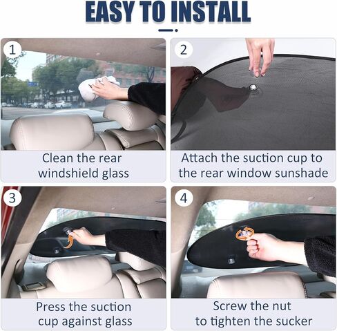 ZATOOTO Car Window Shades for Baby 4 Pack, Car Side Window Sun Shade Sun Blocker with Enhanced Suction Cups Protect Kids and Pets from Sun Glare and Heat in Kuwait