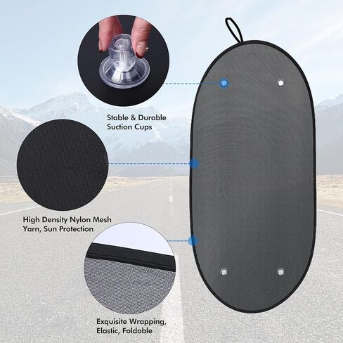 ZATOOTO Car Window Shades for Baby 4 Pack, Car Side Window Sun Shade Sun Blocker with Enhanced Suction Cups Protect Kids and Pets from Sun Glare and Heat in Kuwait